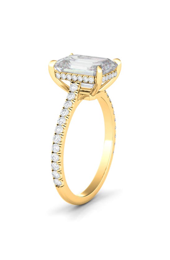 Shop Hautecarat Emerald Cut & Pavé Lab Created Diamond 18k Gold Ring In 18k Yellow Gold
