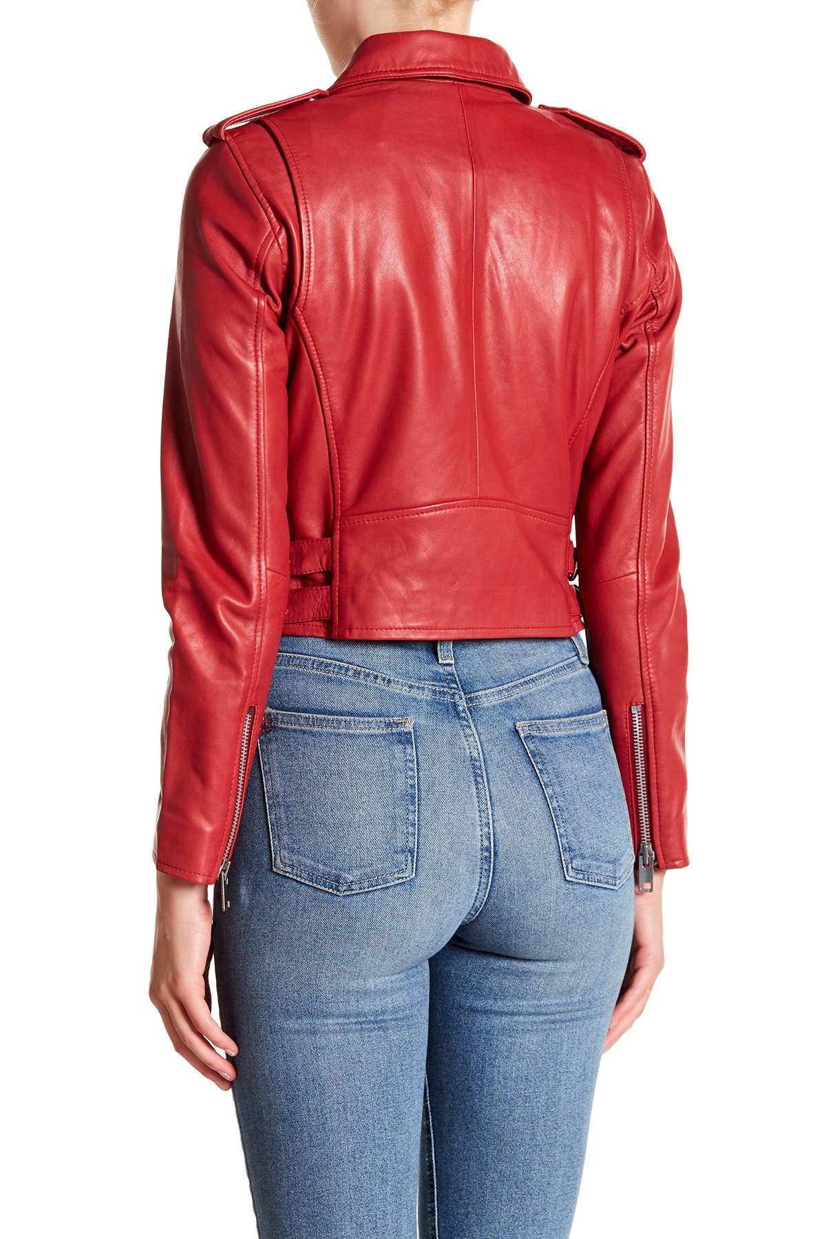 Walter Baker Liz Leather Crop Moto Jacket Nordstrom Rack
