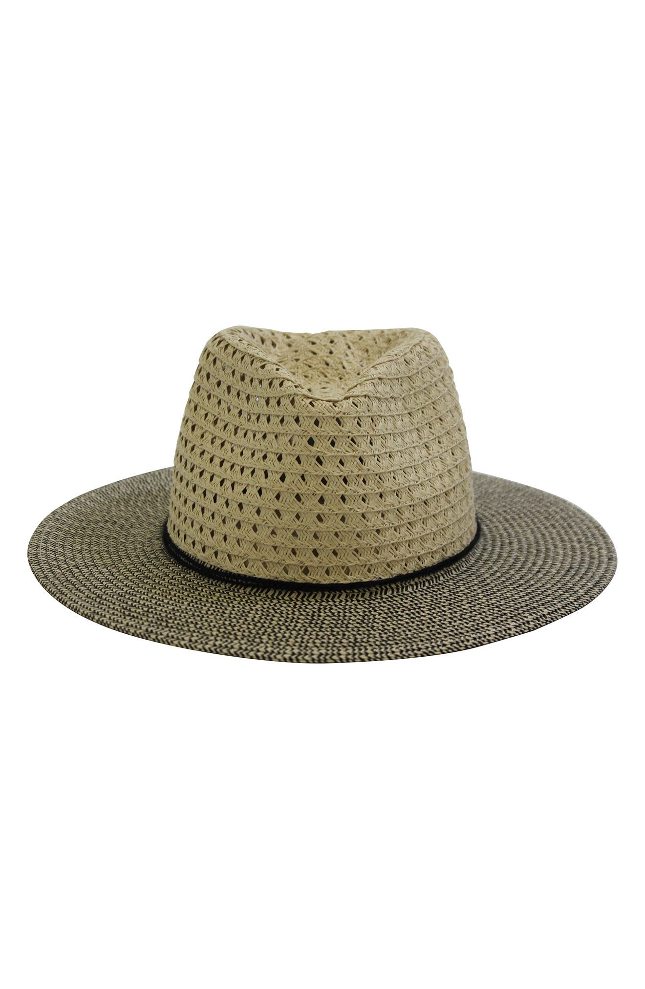 C And C California Tassel Band Open Weave Straw Fedora In Natural