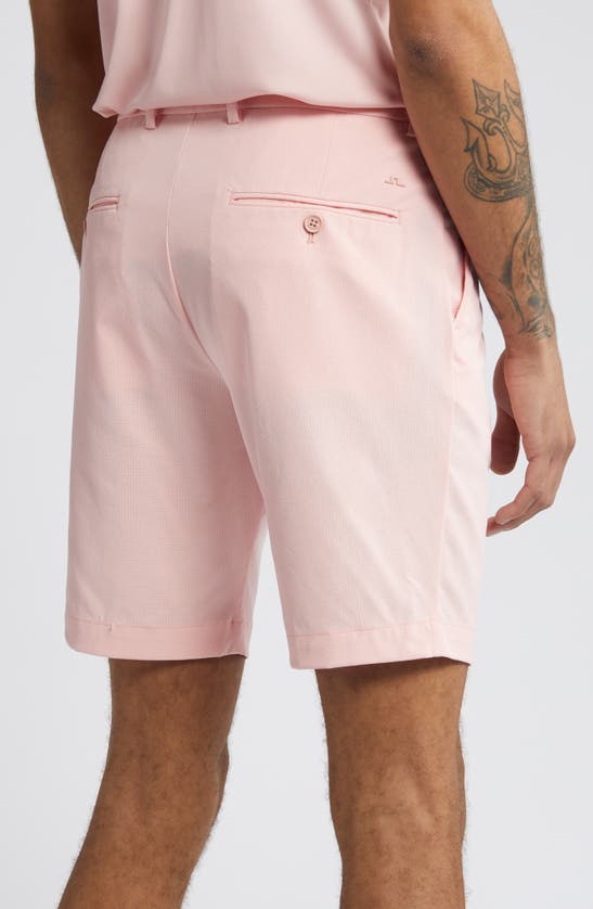 Shop J. Lindeberg Vent Flat Front Performance Golf Shorts In Powder Pink