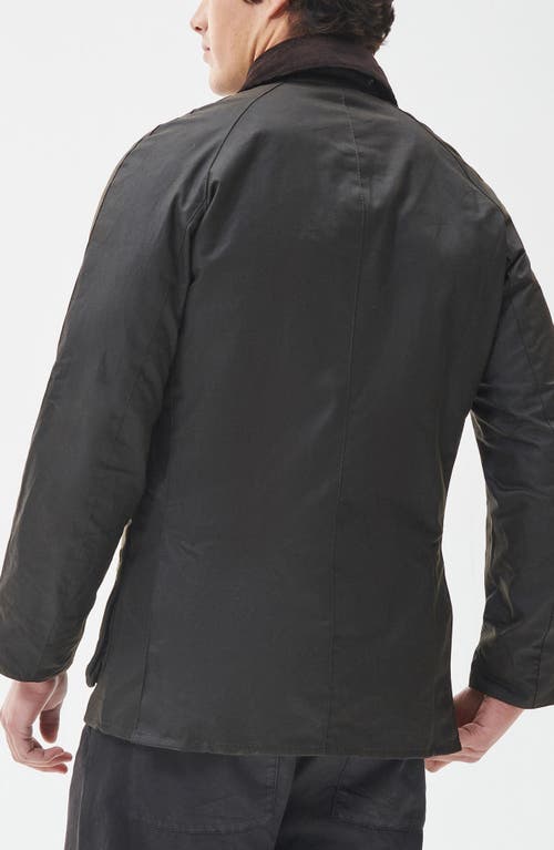 BARBOUR BARBOUR ASHBY CORDUROY COLLAR WATER RESISTANT WAXED COTTON JACKET