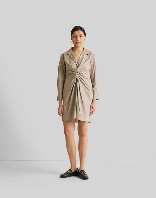 Reistor Front Twist Dress In Ecru