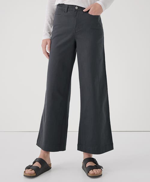 Pact Organic Stretch Twill Denim Wide Leg Pant In Storm