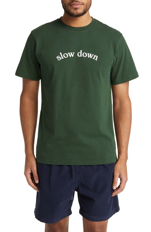 FORET Pace Organic Cotton Graphic T-Shirt in Dark Green