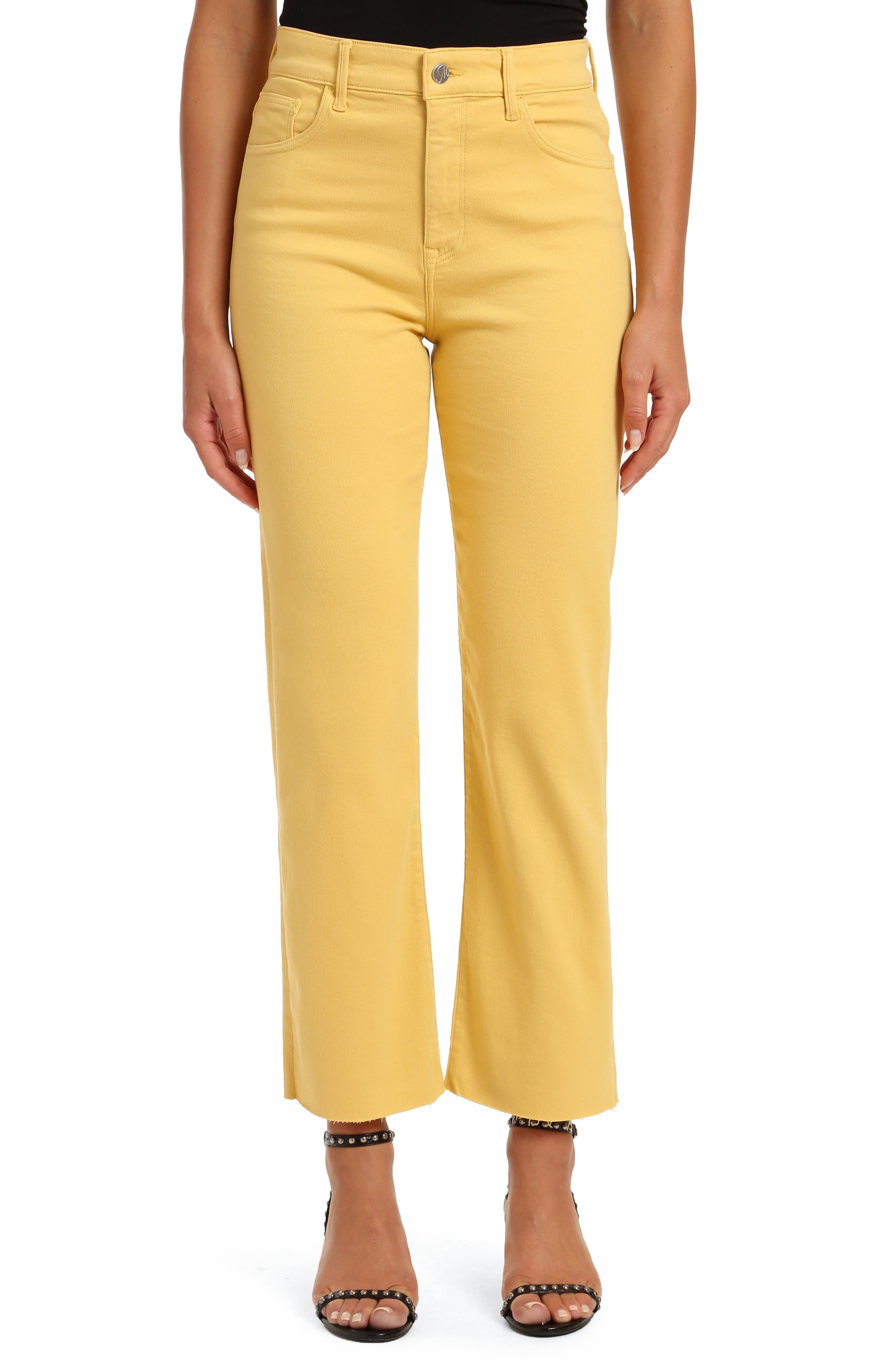 yellow high rise jeans