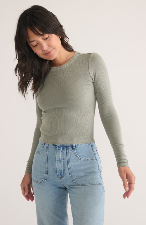 Shop Marine Layer Lexi Sun-in Rib Long Sleeve T-shirt In Shadow