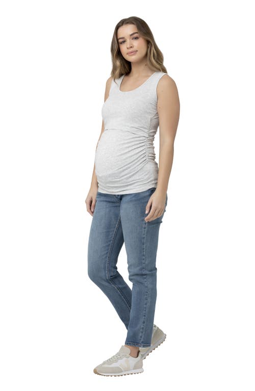 Shop Ripe Maternity Hunter Over The Bump Crop Straight Leg Maternity Jeans In Vintage Wash