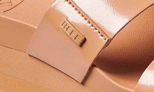 Reef Cushion Vista Higher Platform Slide Sandal In Natural Patent