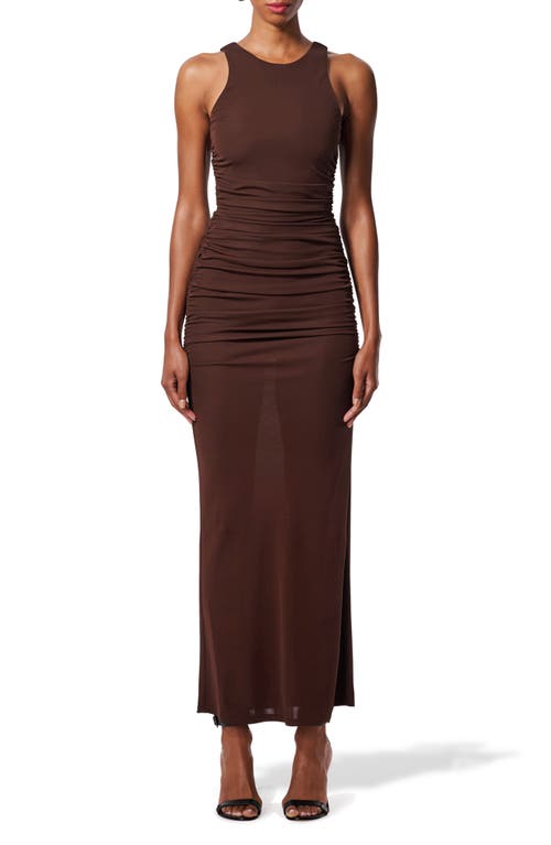 Carolina Herrera Ruched Body-Con Maxi Dress Mocha at Nordstrom,