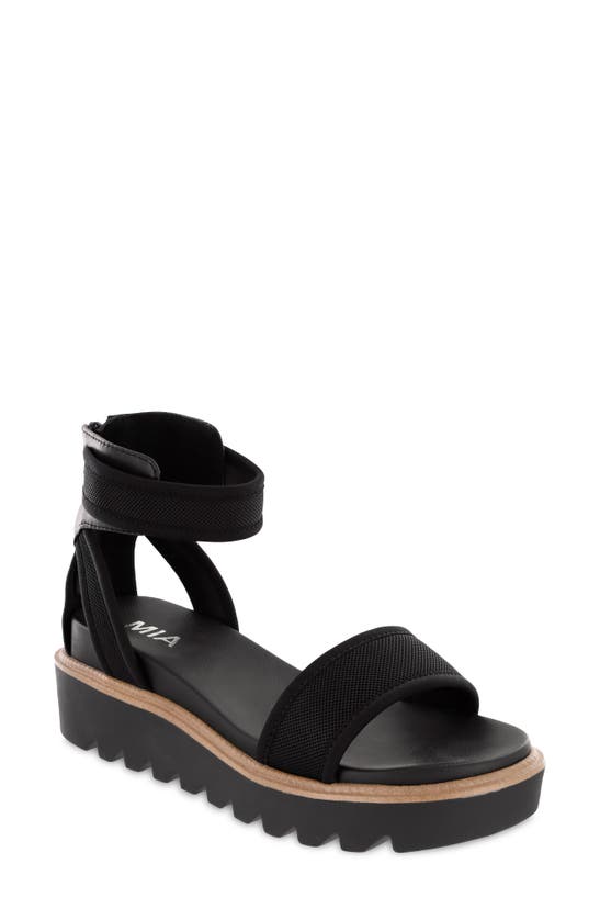 Shop Mia Jinger Platform Wedge Sandal In Black