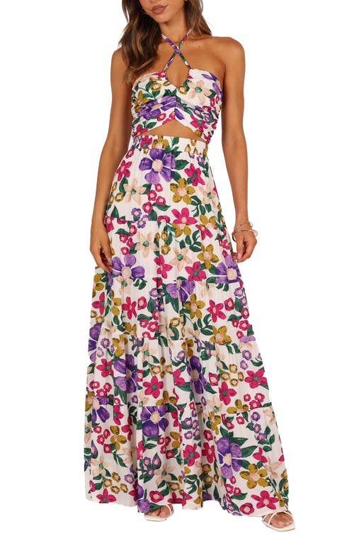 Petal & Pup Kari Halter Crop Top & Maxi Skirt in Floral at Nordstrom, Size Large