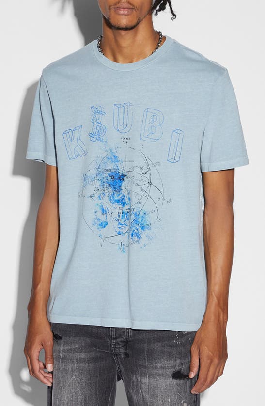 Shop Ksubi Diagrams Kash Cotton Graphic T-shirt In Blue