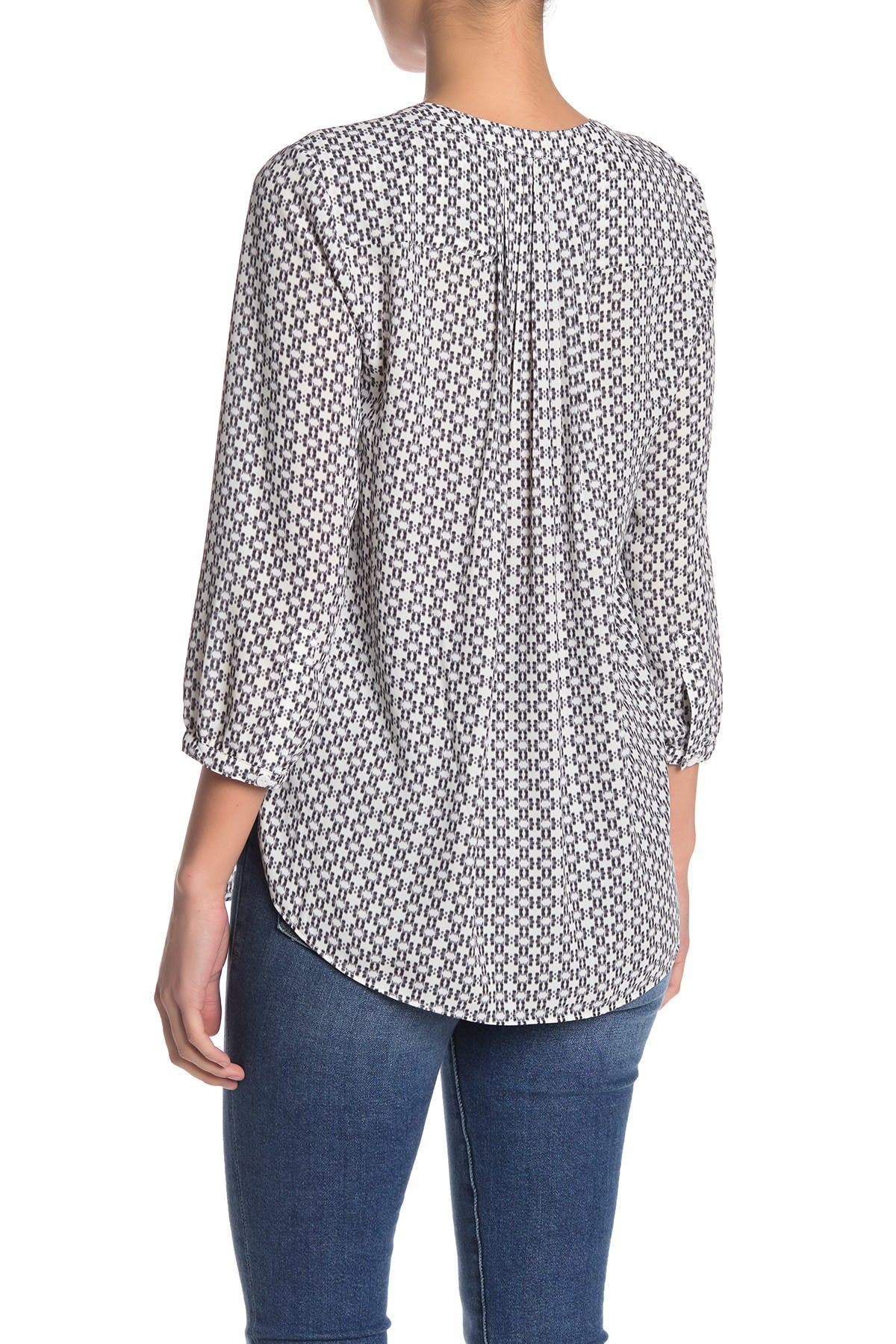 NYDJ Womens Petite Size 3//4 Sleeve Pintuck Blouse