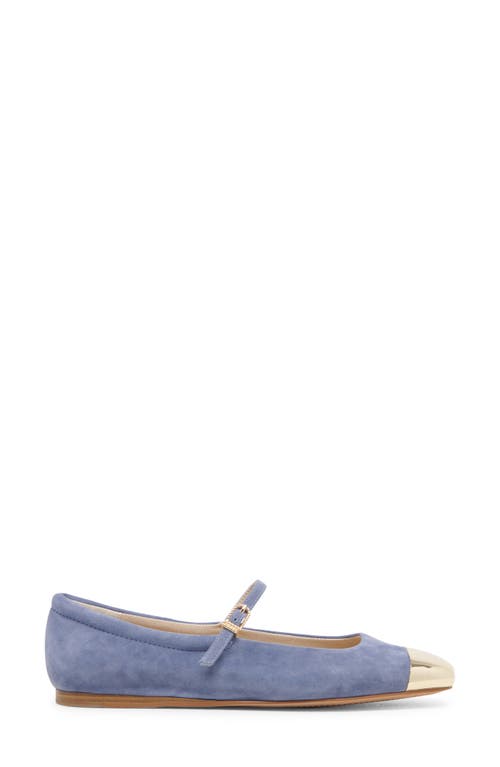 Shop Dolce Vita Reyes Cap Toe Mary Jane Flat In Bluebell Suede