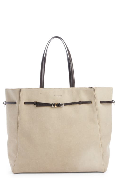 Large Voyou Canvas East/West Tote in Army Beige