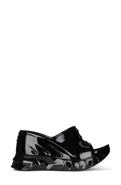 Givenchy Marshmallow Wedge Slide Sandal Black Patent at Nordstrom,