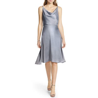 Chi Chi London Zabela Cowl Neck Satin Dress, Blue