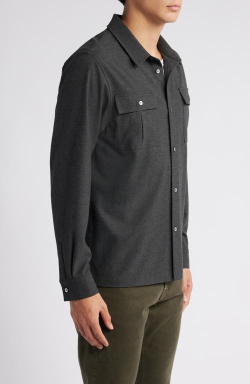 Frame Classic Stretch Flannel Button-up Shirt In Grey Melange