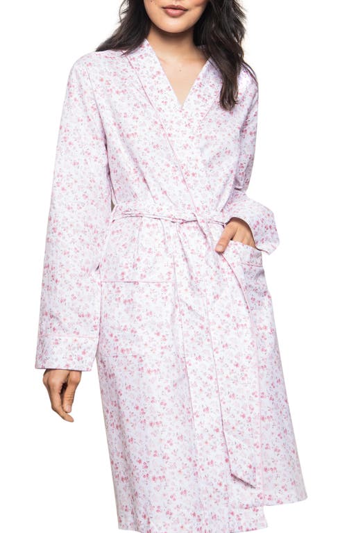 Petite Plume Dorset Floral Cotton Robe White at Nordstrom,