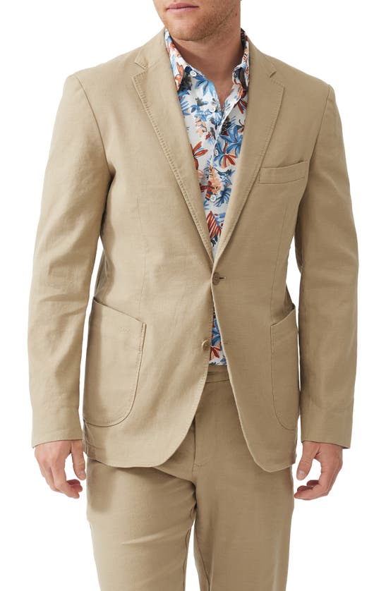 Shop Rodd & Gunn Golden Court Linen & Cotton Sport Coat In Khaki