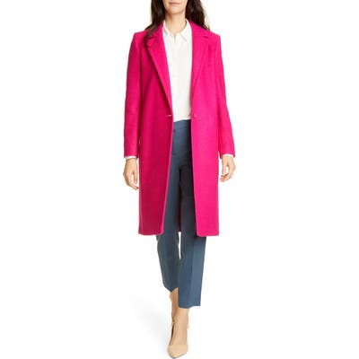Helene Berman College Wool Blend Coat, Pink