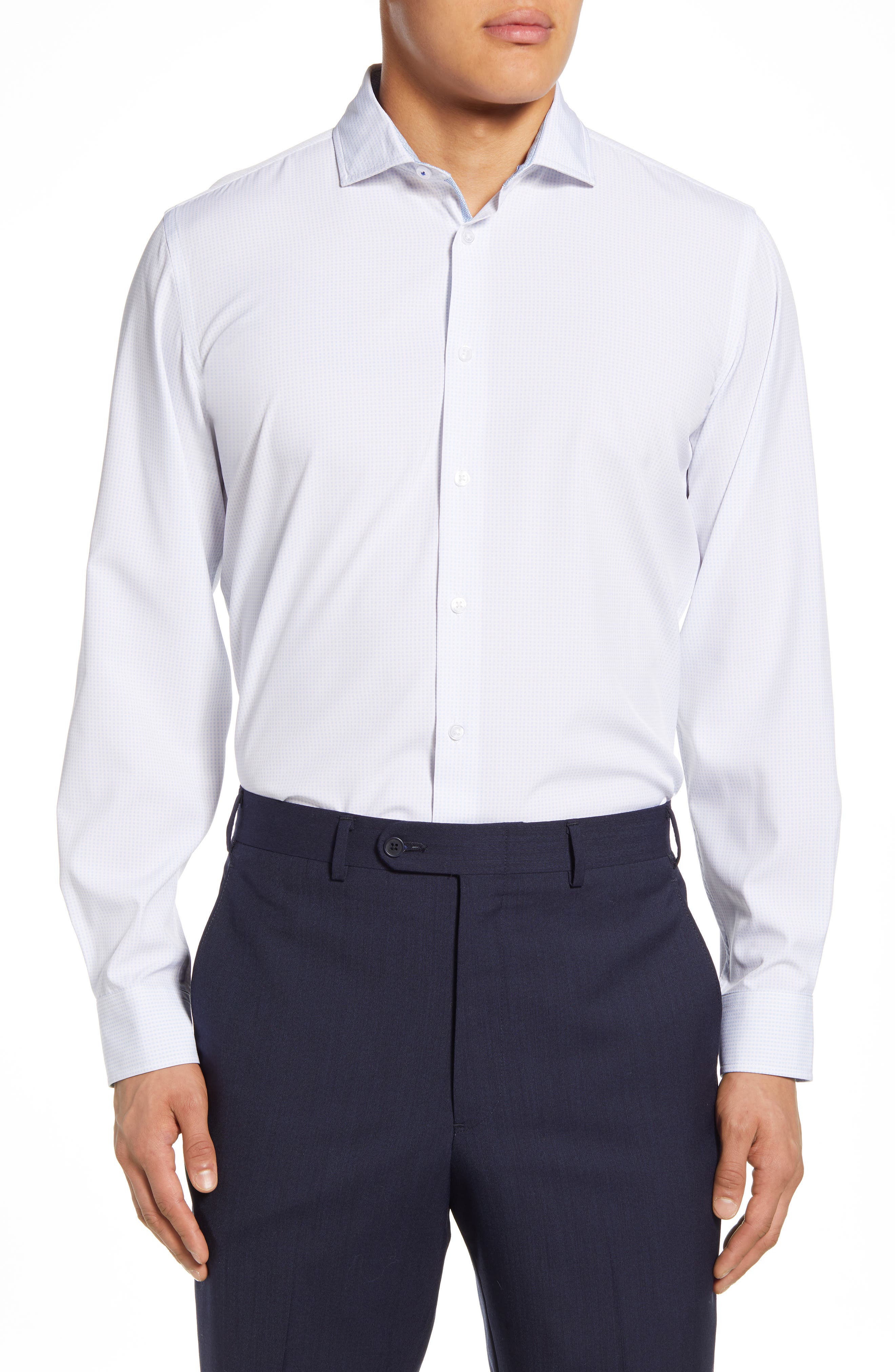 Report Collection | Small Square Print Modern Fit Dress Shirt ...
