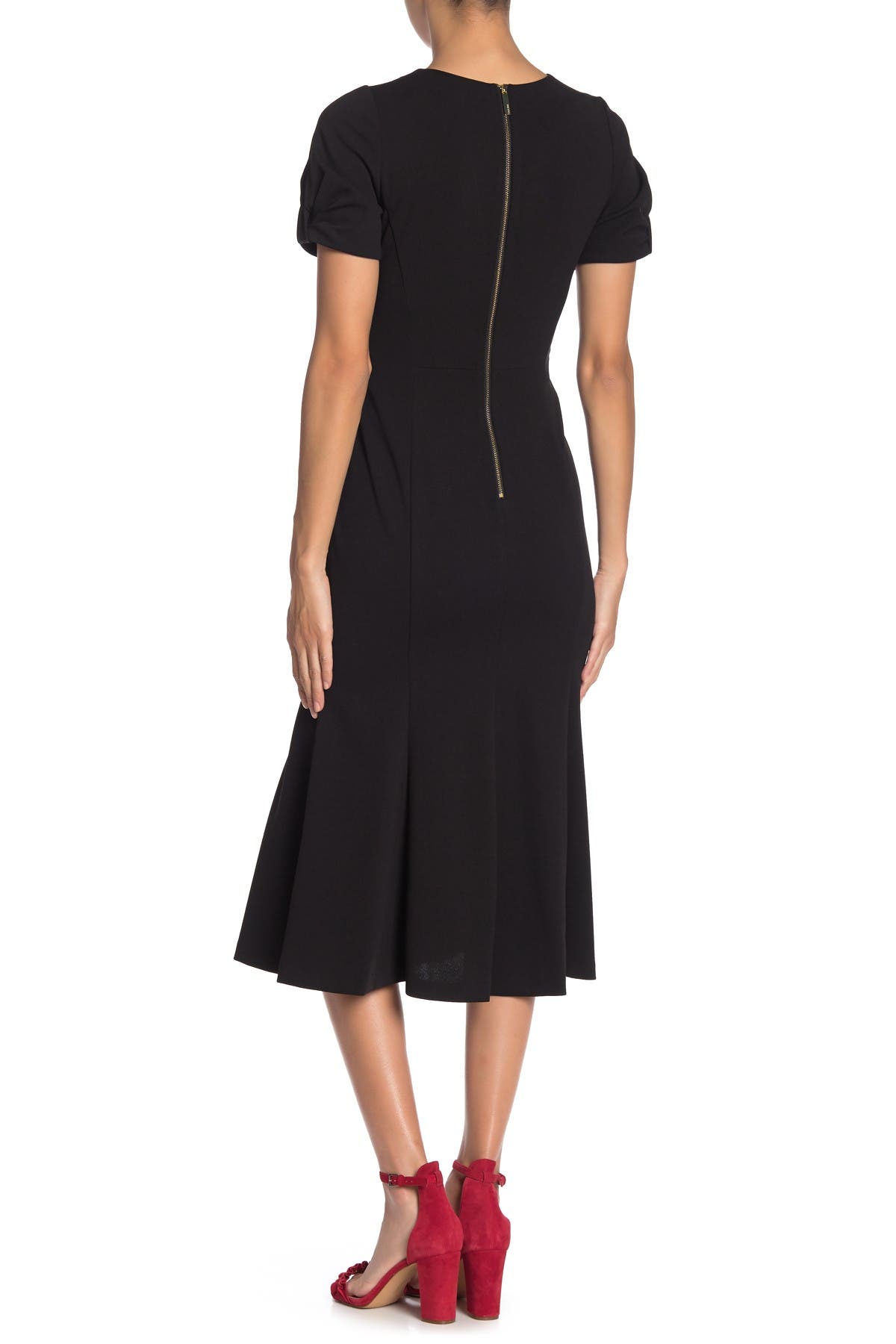calvin klein trumpet midi dress