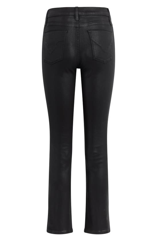 Hudson Barbara Coated High Waist Ankle Straight Leg Jeans In Black Coated