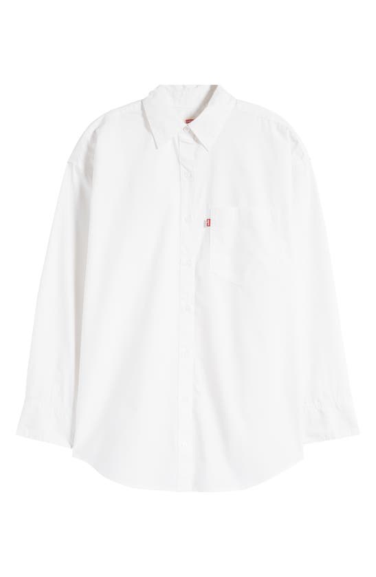 Shop Levi's Lola Oversize Cotton Poplin Button-up Shirt In Bright White