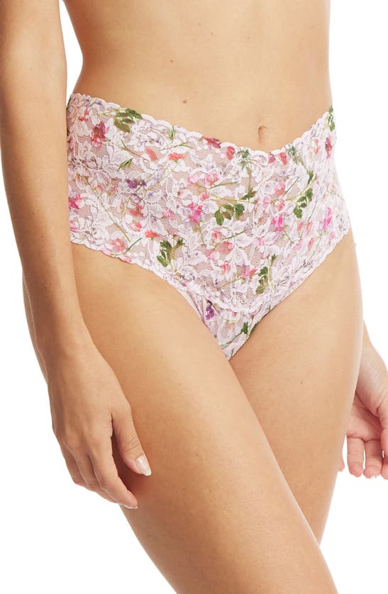 Shop Hanky Panky Print High Waist Retro Thong In Rise And Vines