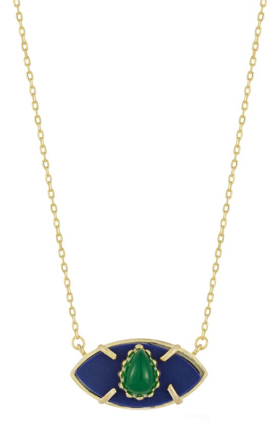 Sphera Milano 14k Gold Plated Sterling Silver Evil Eye Pendant Necklace