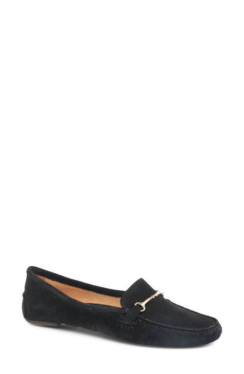 Patricia Green Caroline Moc Toe Bit Loafer In Black Suede