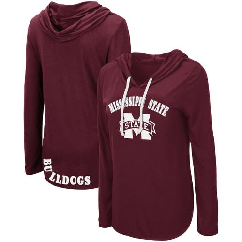 Women's Colosseum Maroon Mississippi State Bulldogs My Lover Hoodie Long Sleeve T-Shirt