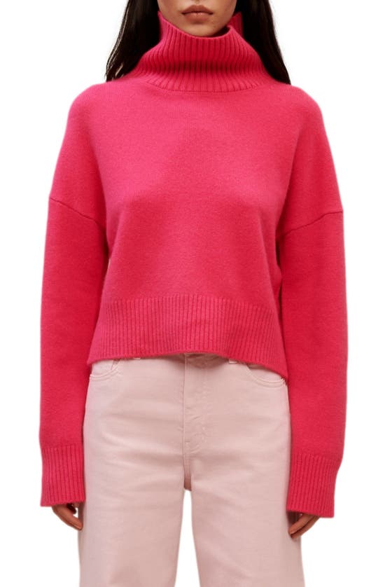 Maje Meige Cowl Neck Cashmere Blend Sweater In Hot Pink ModeSens