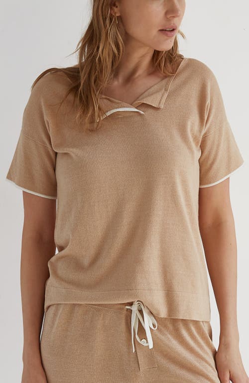 Shop Oyun Split Neck Tee In Camel