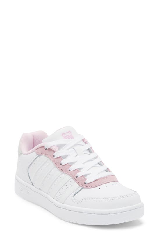 K-swiss Court Palisades Sneaker In Wht/ Chry Blsm/ Prlzd