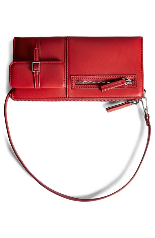 Shop Mango Faux Leather Shoulder Bag In Red