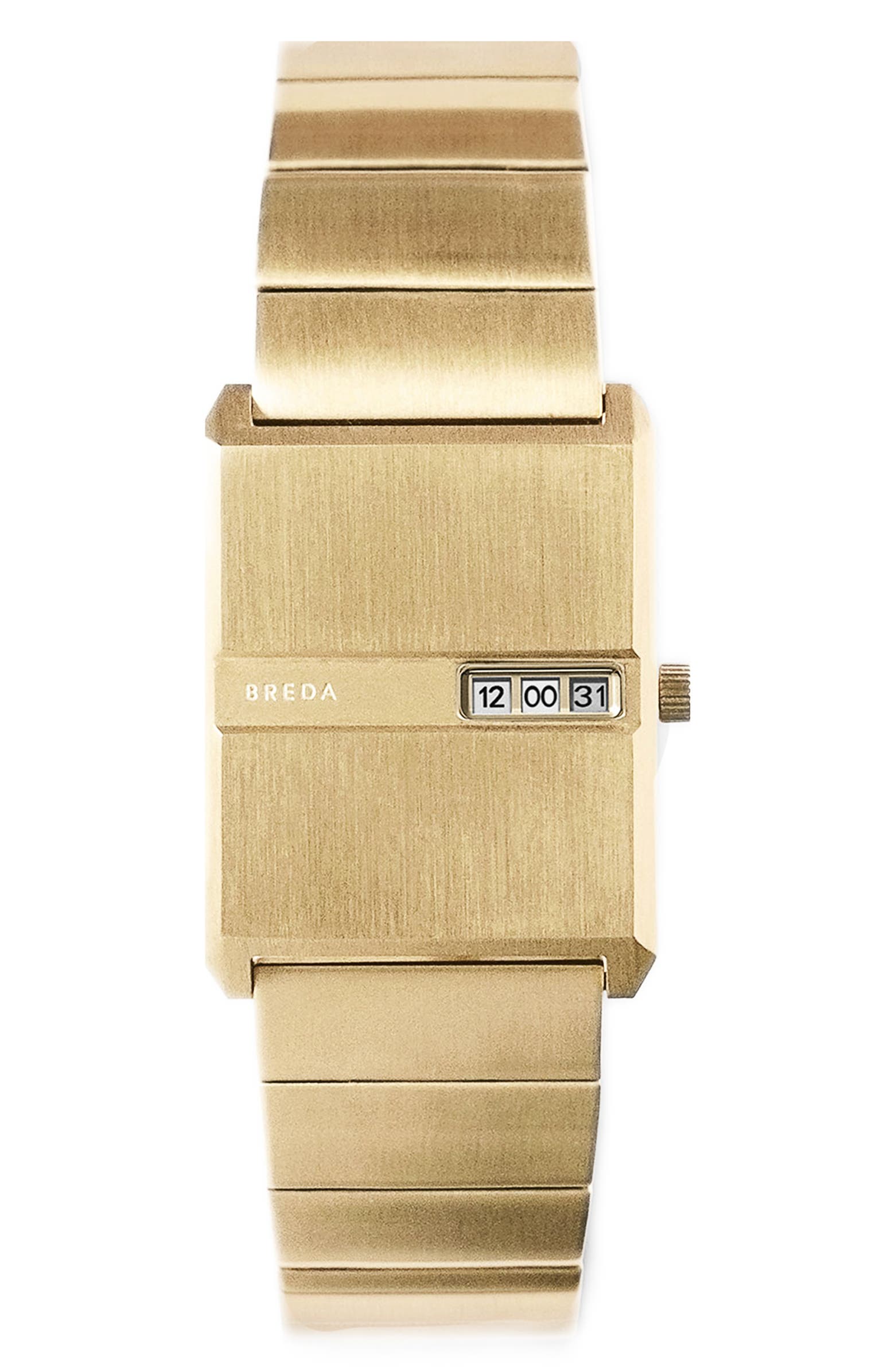 Pulse Digital 18K Gold Plate Stainless Steel Bracelet Watch, 26mm x 7mm