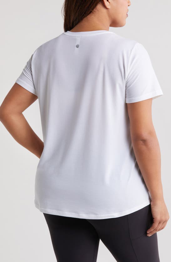 Shop Zella Breathe Active V-neck Tee In White