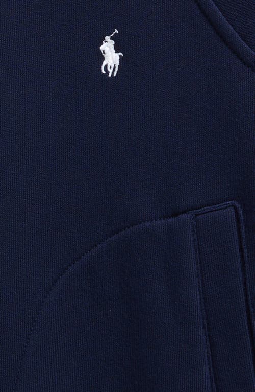 Shop Polo Ralph Lauren Kids' Fleece Snap-up Bomber Jacket In Refined Navy/c1730