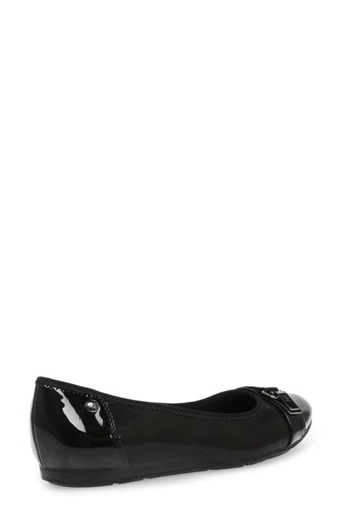 Shop Anne Klein Akable Flat In Black Fabric