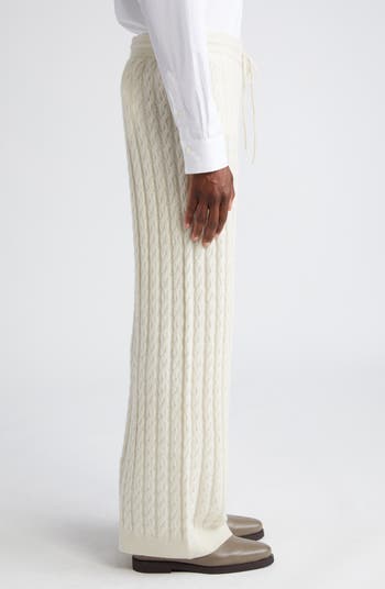 Stone Cable Knit Wide Leg Pants, Knitwear