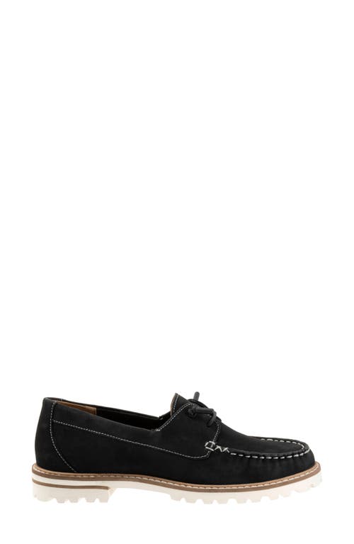 Shop Trotters Farah Boat Shoe In Black Nubuck