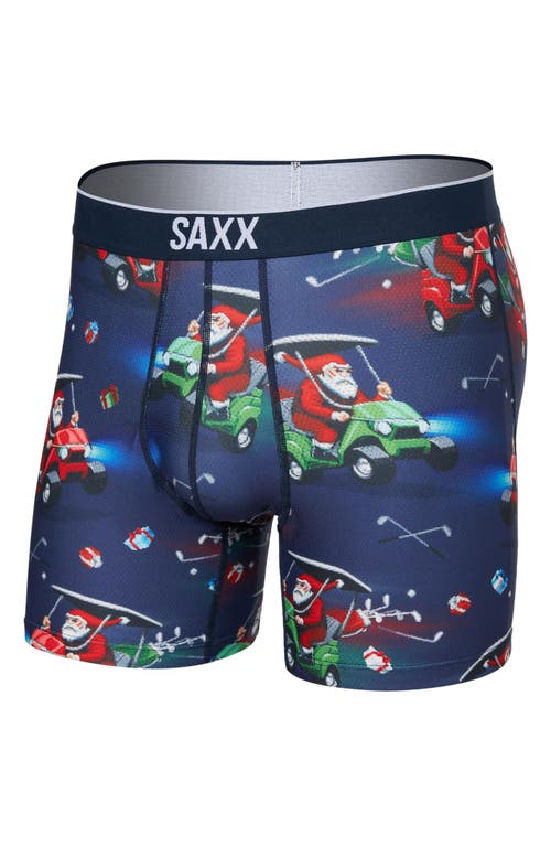 Shop Saxx Volt Breathable Sim Fit Mesh Boxer Briefs In Open Sleigh-navy