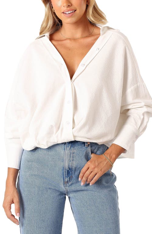 Mariah Solid Button-Up Shirt in White