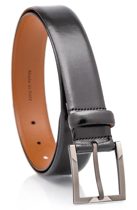 Horseshoe buckle brown 35 mm leather belt - Luxury Belts