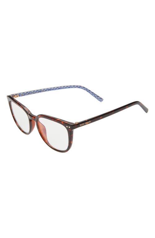 Kate Spade New York Albi 52mm Blue Light Blocking Reading Glasses In Havana/clear