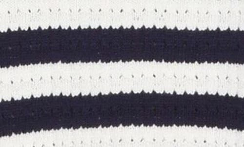 Shop Truth Stripe Pointelle Sweater In Ivory/navy