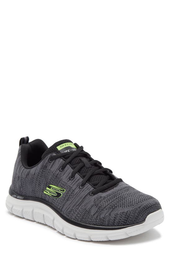 Skechers Track Knit Sneaker In Charcoal/ Black