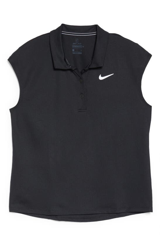 Nike Court Victory Dri-fit Tennis Polo In Black/ White